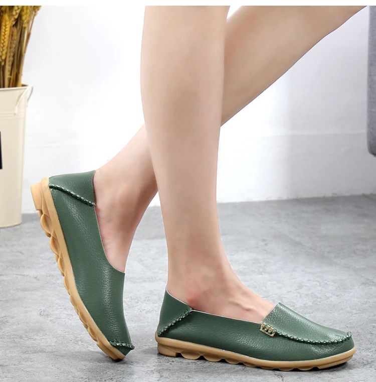 Hot Sale Women Round Head Shoes Solid Color Sewing Women Summer Comfy Flat Sneakers Leisure Walking Femininas Footwear Plus Size