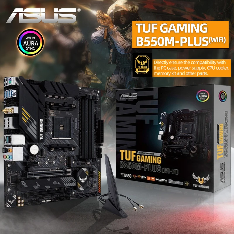 Материнская плата ASUS New TUF GAMING B550M PLUS (Wi-Fi) Micro-ATX DDR4 4600(OC) МГц 128G набор для майнинга AM4