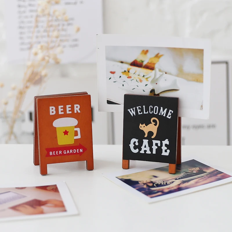 Wooden Memo Photo Card Holders Paper Note Clip for Party Wedding Home Bar Decoration memo holders