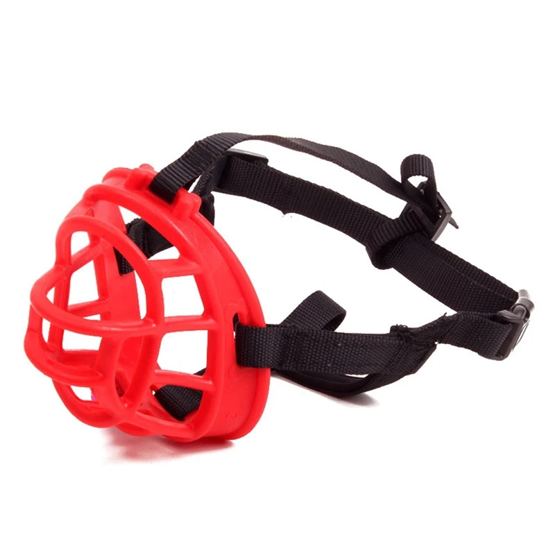 Для домашних собак тренировочные защитные повязки на рот корзины маски Дышащие Регулируемые антиукус намордник черный красный Цзы - Цвет: Red 02