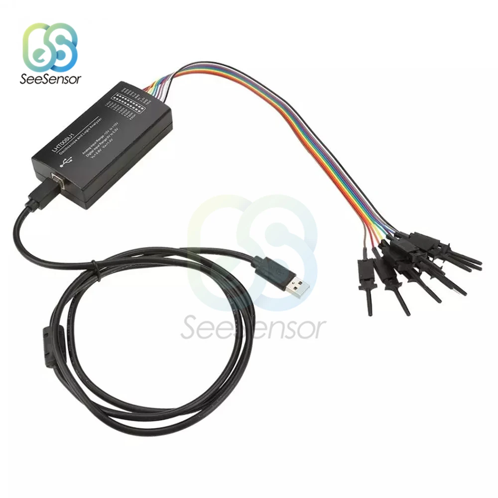 

I2C SPI CAN Uart LHT00SU1 Virtual Oscilloscope Logic Analyzer Multi-Function Signal Generator with Clamp Line and USB Connector
