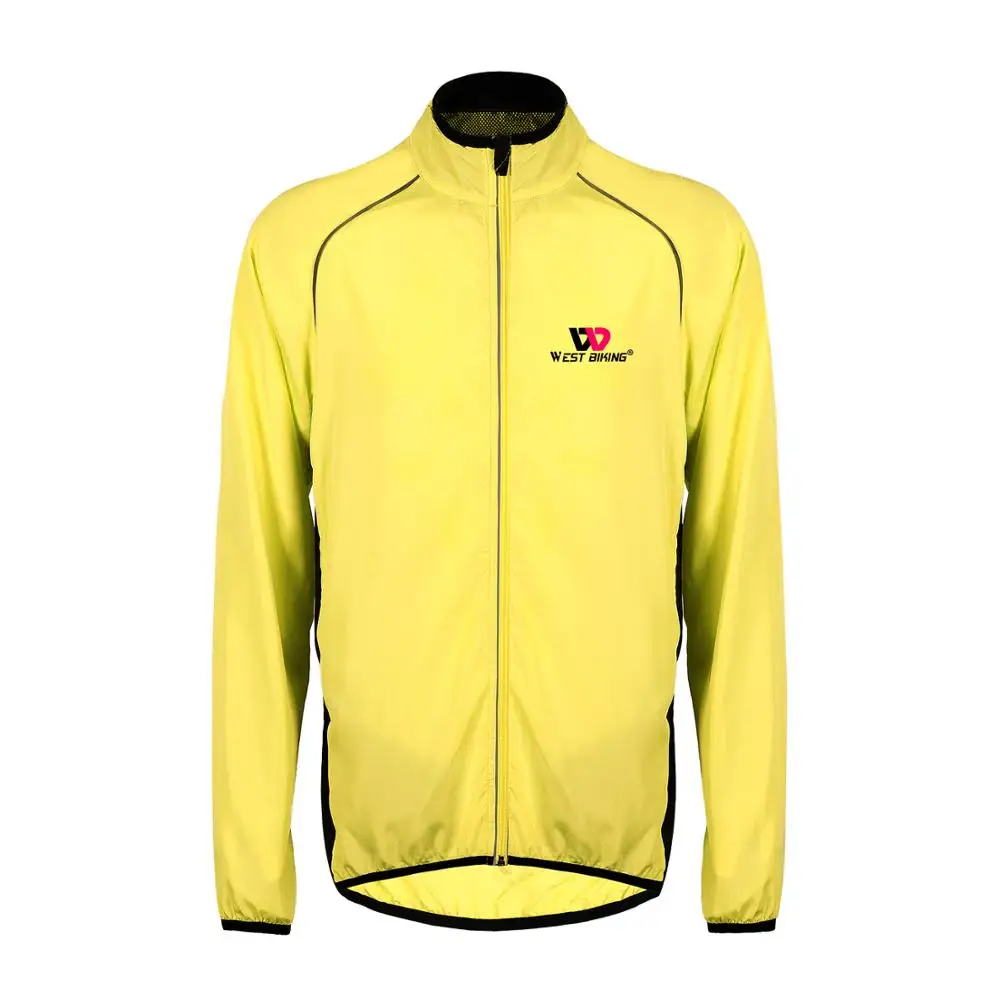 West biking ветрозащитные куртки для велоспорта для мужчин и женщин, дышащая водонепроницаемая велосипедная одежда с длинным рукавом, велосипедные майки, ветрозащитная куртка - Цвет: Yellow