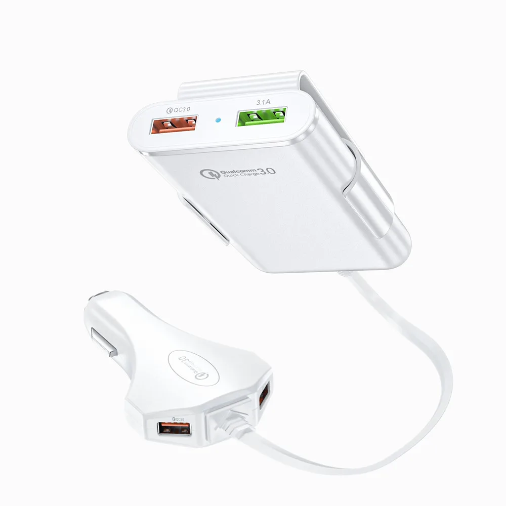 Автомобильное зарядное устройство USB Quick Charge 3,0 QC 3,0, автомобильное портативное переднее быстрое зарядное устройство для планшета, смартфона, iPhone, xiaomi, быстрое зарядное устройство - Тип штекера: 4 USB