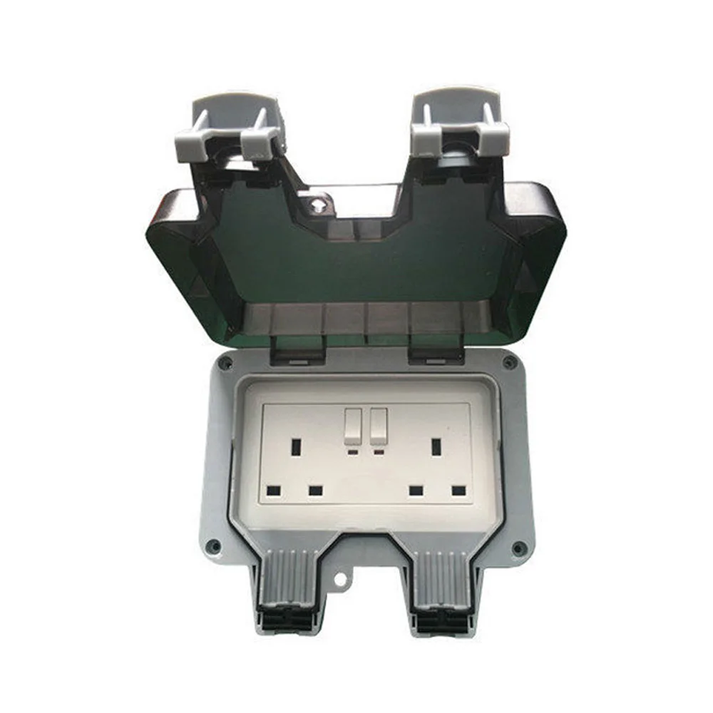 

Waterproof Single/Double Socket Outdoor Workshop Garden Dust Proof Power Outlet