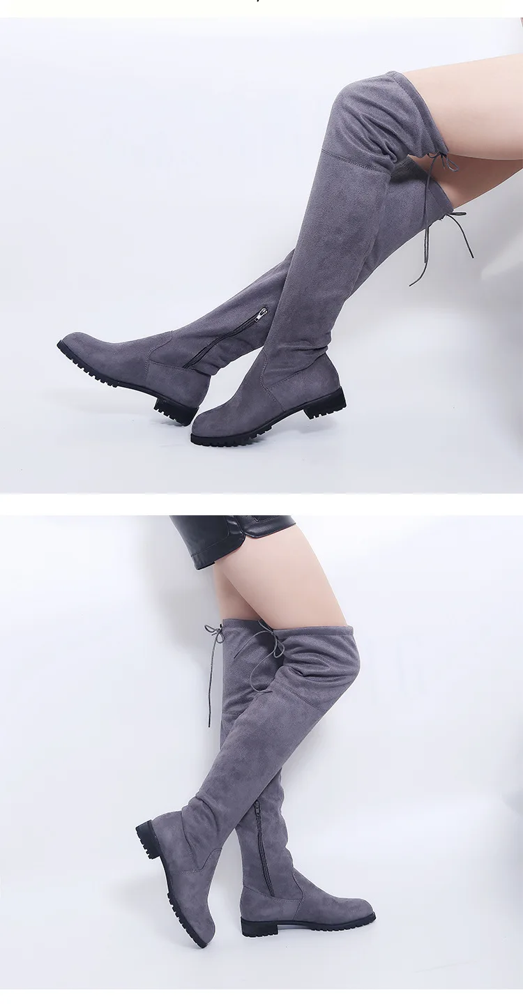 SELLING Thigh High Boots Female Winter Boots Women Over the Knee Boots Flat Stretch Sexy Fashion Shoes New Riding Boots 43