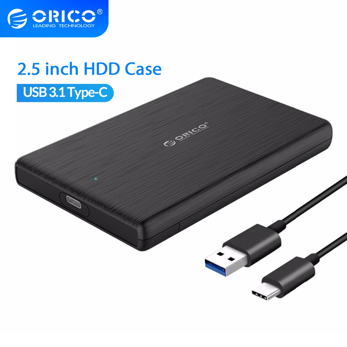 ORICO 2.5 Inch HDD Case SATA3.0 to USB 3.1 Type-C External Hard Drive Case Enclosure for 7-9.5mm HDD SSD Disk Box Support UASP case hdd external