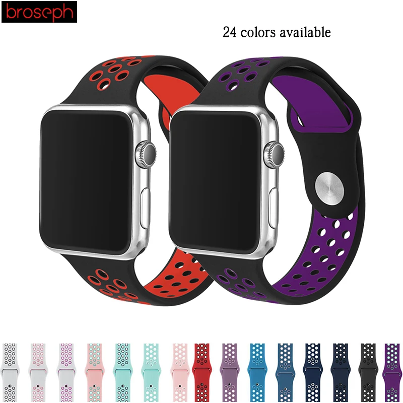 Nike силиконовый ремешок для Apple Watch 4 44 мм 40 мм дышащие Спортивные ремни для Iwatch Band 3 2 1 ремешок для часов браслет