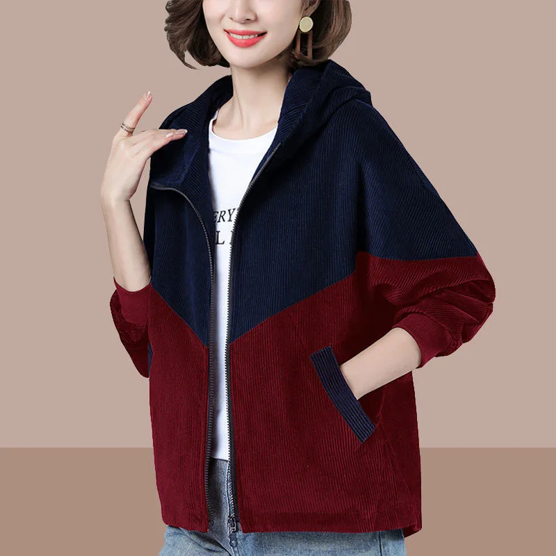 2021 Spring Autumn Coat Short Jacket Women Corduroy Loose New Ladies Jackets Large Size 4XL Outerwear Casual Outwear Tops