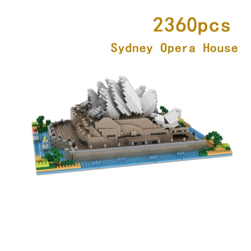 Мини-архитектура Skyline Sydney Opera House алмаз микро блок здание столица Лондона Башня Биг-Бен