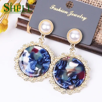 

Shell bay2020 New Drop Earrings Fashion Jewelry Blue Earrings for Women Dangle Earrings Wholesale Kpop Earring Accessories Boho