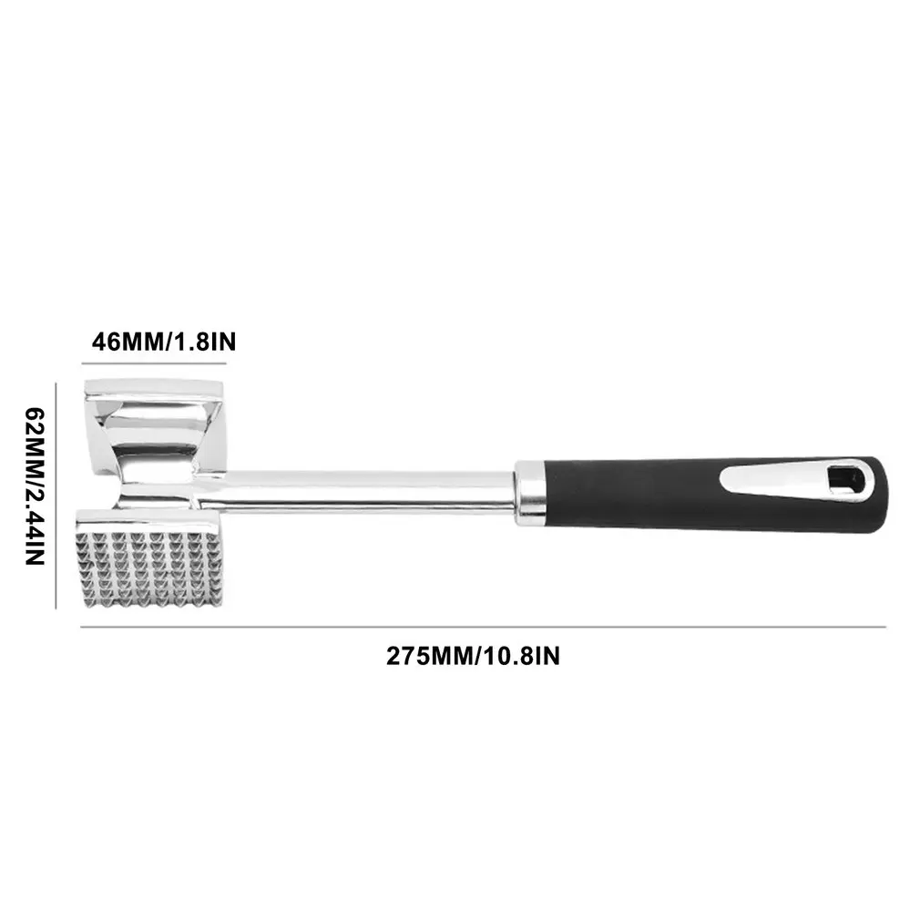 Meat Beat Checkered Tender Hammer Double Sided Mallet Hammer Stainless Steel Knock Home Kitchen Mallet Tool