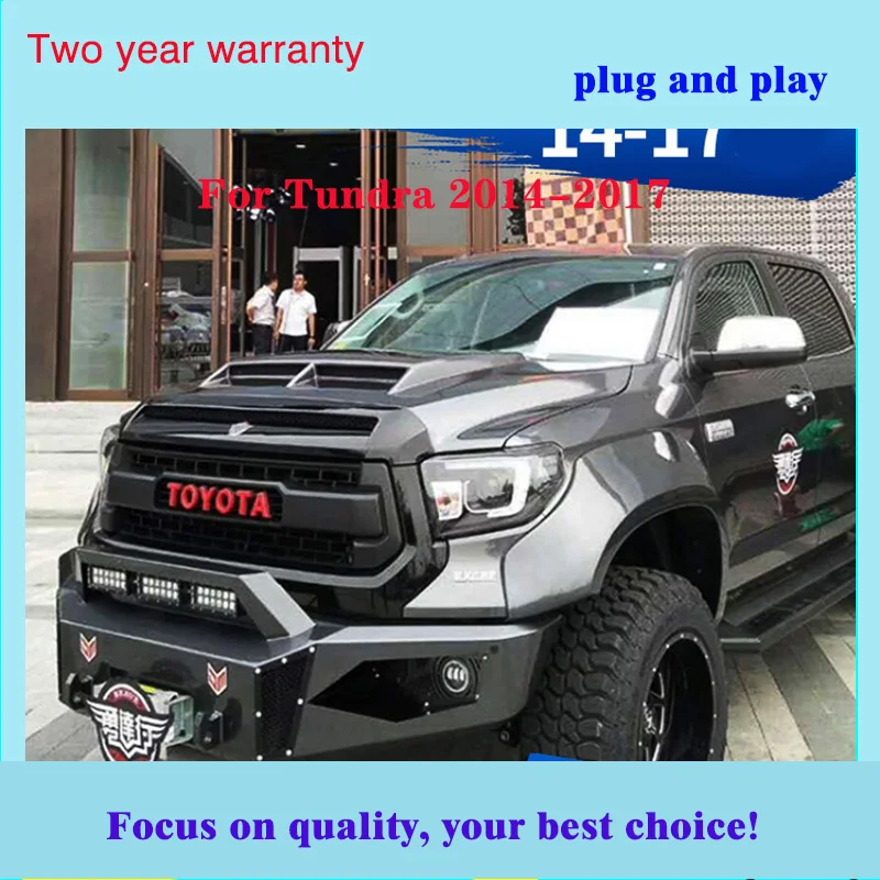 Фара для Toyota Tundra- светодиодный фары для- Sequoia светодиодный налобный фонарь биксенон светодиодный DRL фара в сборе