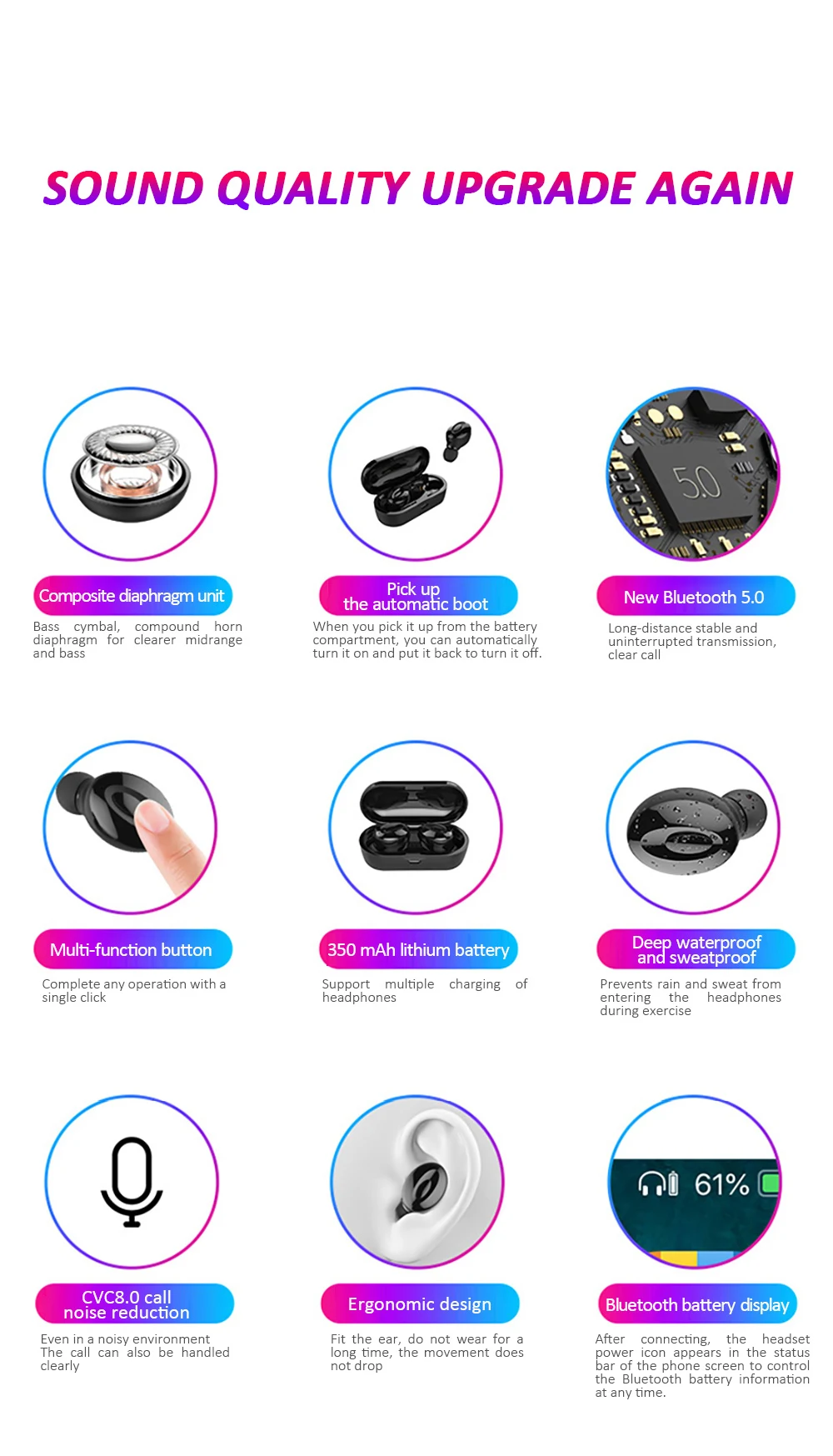 XG15 TWS Bluetooth гарнитура бинауральные звонки поставляется с зарядным ящиком 5,0 спортивные фитнес наушники-вкладыши