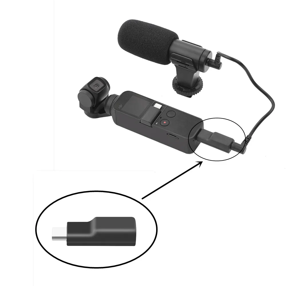 Adaptador de Audio para micrófono Osmo Pocket 3,5, 1/2 MM, compatible con extensión externa, temporizador automático, grabar vídeo, accesorios