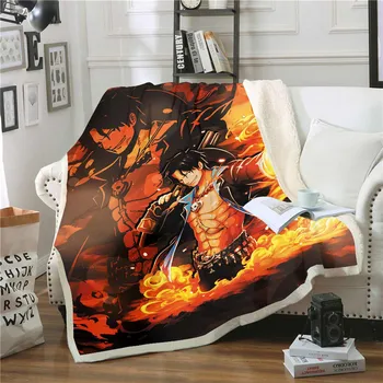 

anime One piece 3D Printing Plush Fleece Blanket Adult Fashion Quilts Home Office Washable Duvet Casual Kids Sherpa Blanket 007