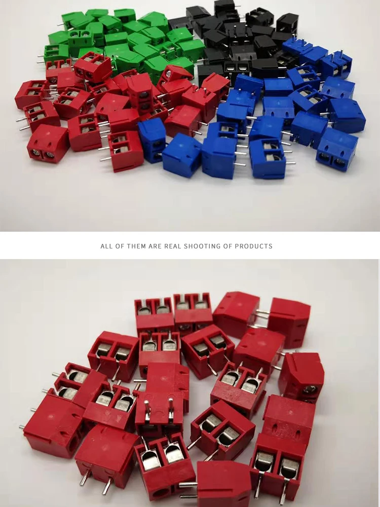 20 шт. KF301-2P Сращивание, винтовой Тип PCB расстояние 5,0 соединительные клеммы, терминал синий/зеленый KF301 красный, синий, зеленый, черный