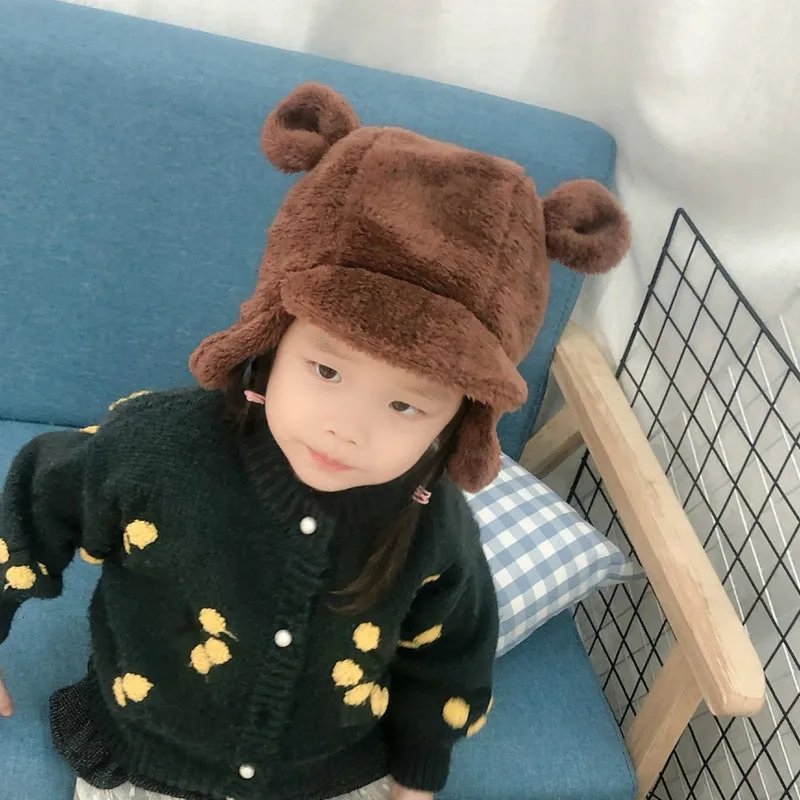 Kawaii/Детские трикотажные шапки с кошачьими ушками и шарфом; зимние ветрозащитные теплые шапочки для мальчиков и девочек; шапочки для детей