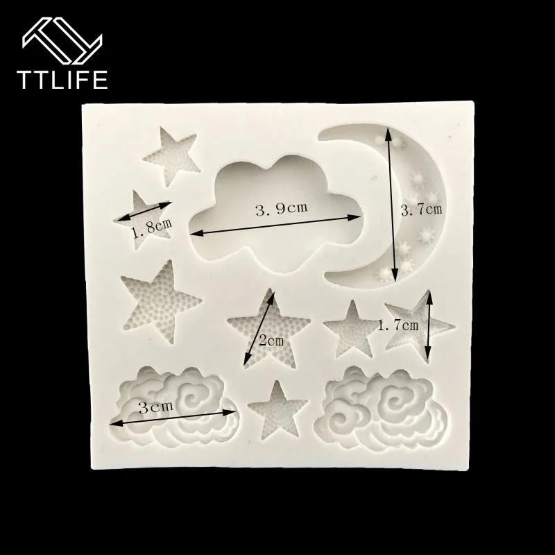 TTLIFE, новинка, силиконовая форма с изображением Луны, звезд, облаков, кухонные гаджеты, инструмент для помадки, формочка для десерта, кухонные аксессуары