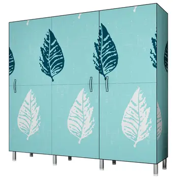 

Cloth wardrobe full steel frame Oxford steel pipe reinforced thick double clothes storage cabinet household simple economical