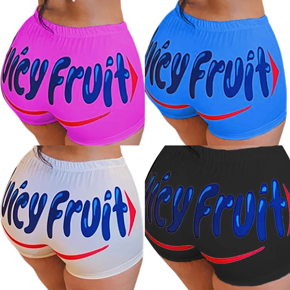 New Summer Female Letter Printing Comfortable Shorts Women Casual Style Shorts Fashionable High Waist Shorts for Daiy Sports