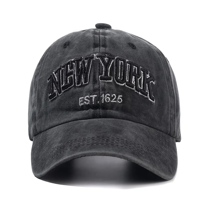 Hot Sale Washed Cotton Vintage Cap High Quality NEW YORK Letter Embroidery Baseball Cap Men And Women Outdoor Sports Hats