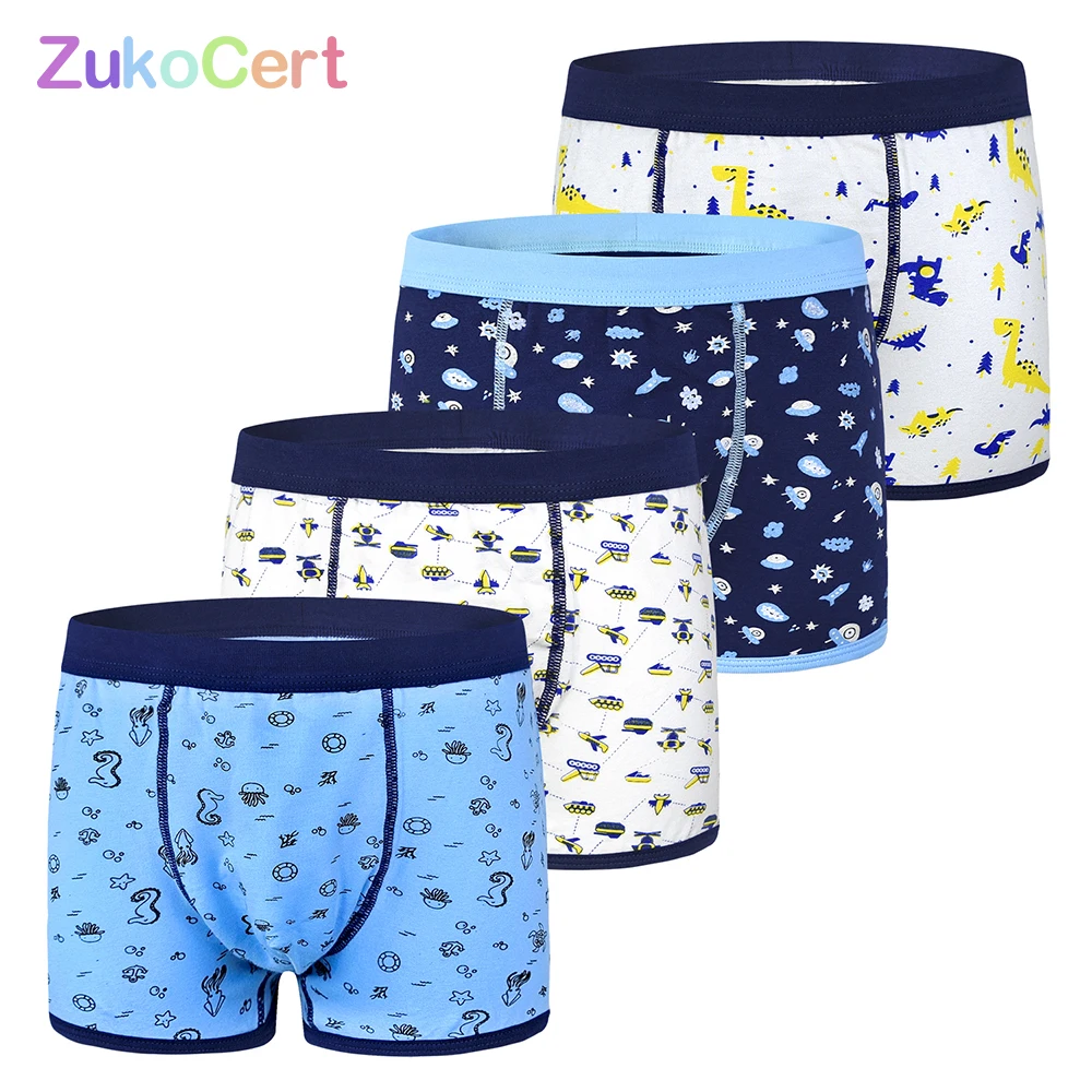 

4Pcs/lot Cotton kids boys underwear boxer baby Children Panties briefs for boy Soft Organic for 2-10years Teenager Underpants