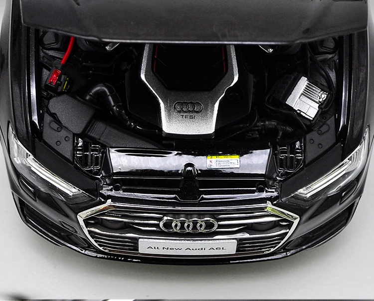 1:18 литая под давлением модель для Audi A6L черный Седан сплав игрушечный автомобиль миниатюрная коллекция подарки A6 S6