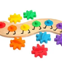 Деревянная и пластиковая Шестерня Набор игрушек с цветным восхождением Обучающие игрушки материалы по системе Монтессори детские развивающие игрушки