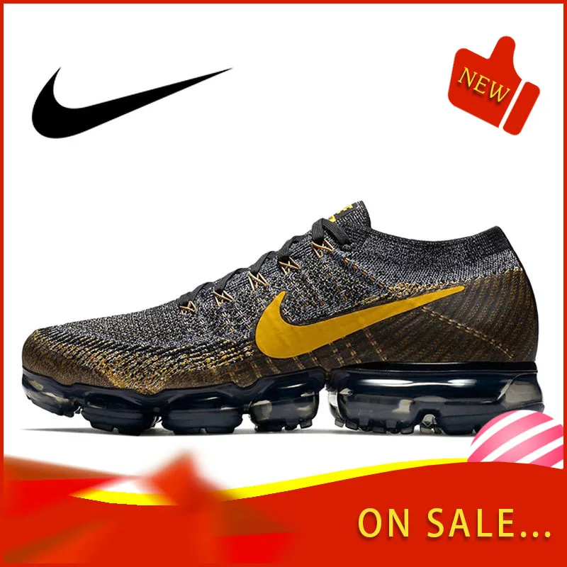 Продажа Аутентичная Оригинальная продукция Nike Air VaporMax Flyknit мужские кроссовки модные уличные спортивные тренды 2019 новые дышащие 849558 009