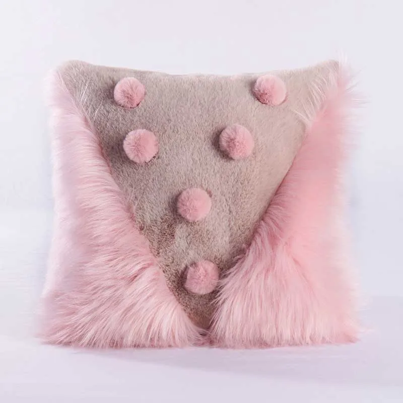 Nordic Style Geometric Plush Cushion Home Decoration Soft Removable Washable Sofa Pillow Waist Throw Cushion 40x40cm