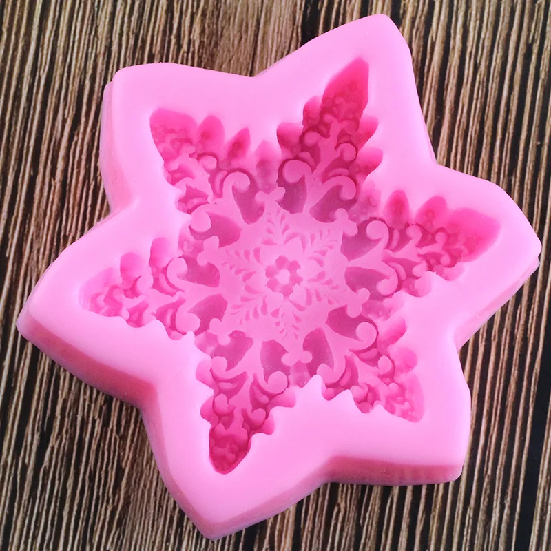3D Рождественская Силиконовая Снежинка формы для мыла DIY вечерние инструменты для украшения торта Полимерная глина конфеты шоколадная мастика формы