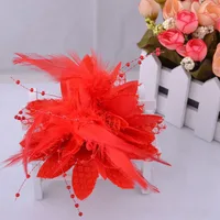 Women's Fashion Flower Feather Bead Corsage Hair Clip Bridal Hairband Brooch Pin Brida Barrettes Hair Accessories Jewelry 3