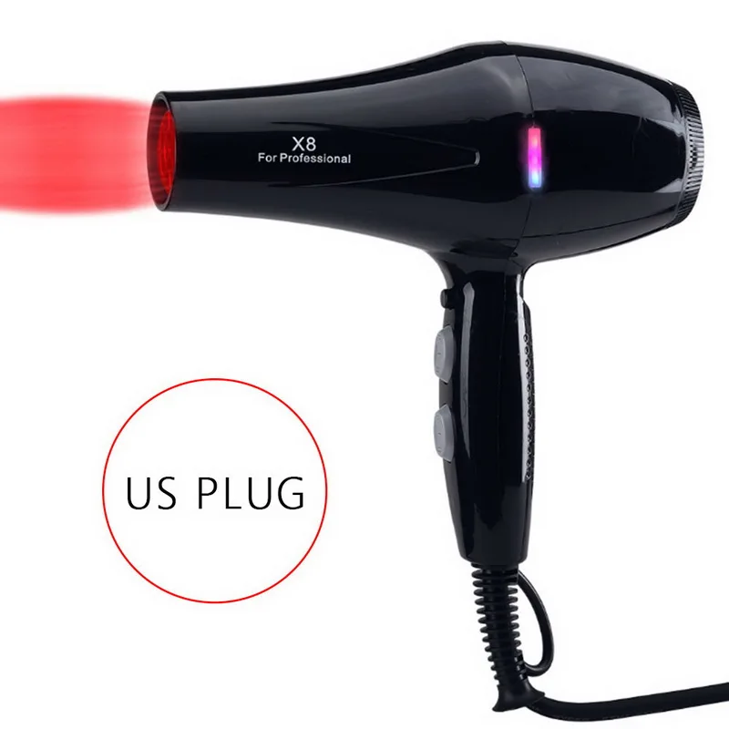 black(US Plug) Горячий фен для волос, отрицательный фен для волос, установка тепла, фен для волос для женщин, Дорожный фен для волос - Цвет: black(US Plug)
