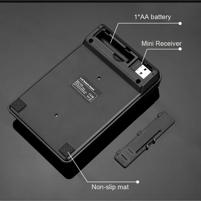 2 4 GHz Беспроводная клавиатура мини USB цифровая 19 клавиш цифры Pad приемник для учета