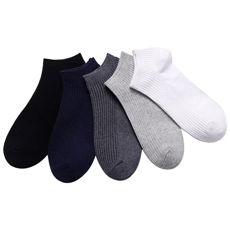 5 Pairs Men Boat Socks High Quality Casual Spring Summer Male Pure Color Cotton Boy Absorb sweat Wholesale
