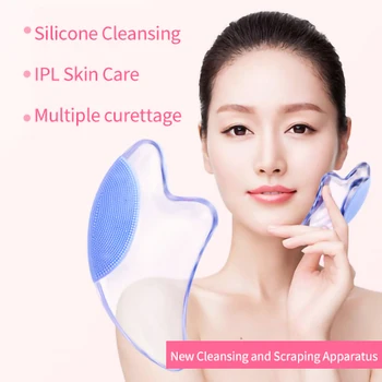 

Silicone Luminous Crystal Facial Sand Scraping Guasha Board Beauty Tool Lifting Skin Rejuvenation Tightening Cleansing Face