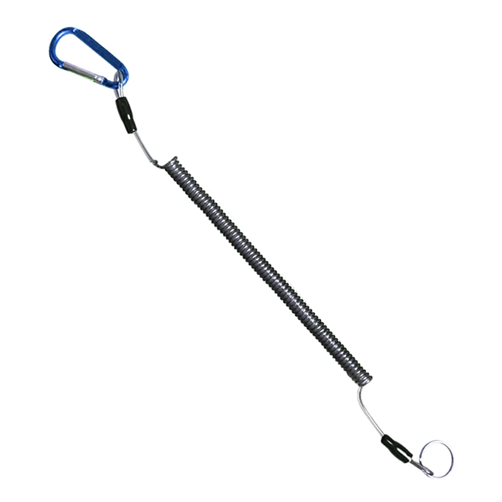 Анти потерянный Спиральный шнур эластичный ручной леска рыболовный с карабином