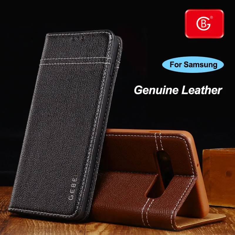 Original Luxury Genuine Real Leather Case For Samsung Galaxy S10 E S8 S9 Plus Phone Shockproof Protective Back Flip Cover Cases |