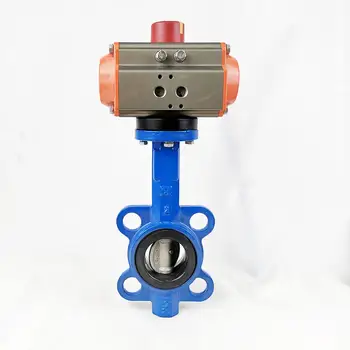 

air pneumatic actuated butterfly valve wafer type PN10 with EPDM seat