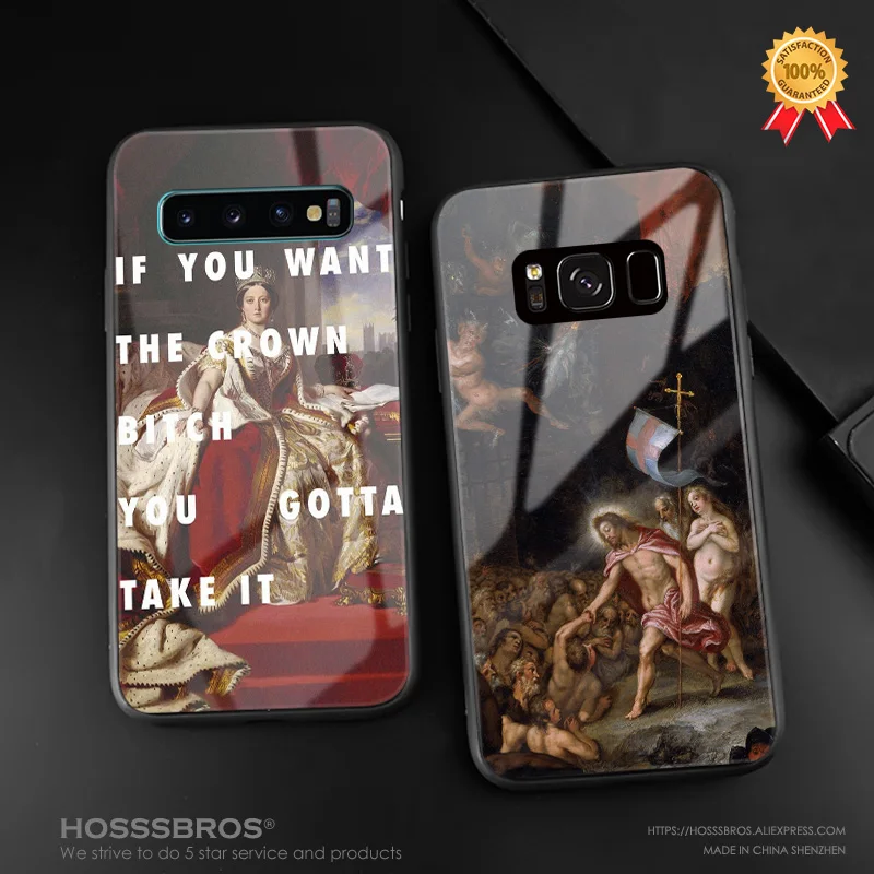 Мягкий силиконовый стеклянный чехол для телефона Samsung Galaxy S8 S9 S10e S10 Note 8 9 10