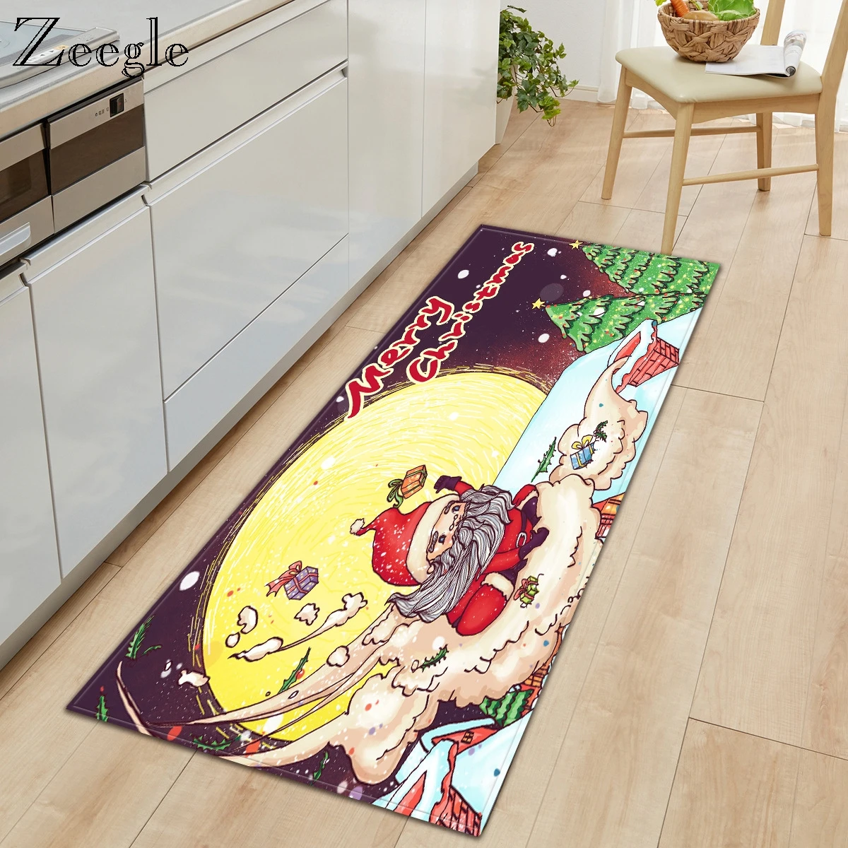 Zeegle напечатанный мультфильм Retangle ковер кухонный пол коврик Рождественский Прихожая Украшение входная дверь коврик Детская комната мягкий коврик для ног