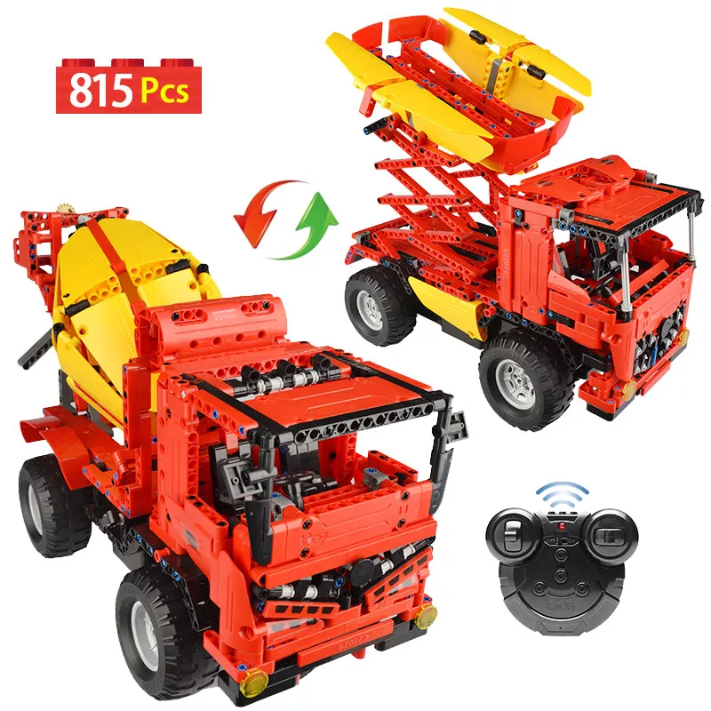 

815pcs RC City Mixer Truck Car Building Blocks Technic Remote Control Construction Vehicle Bricks Toys for Children Boys