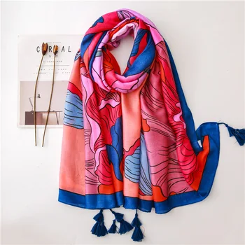 

Luxury Brand Fashion Cotton Linen Scarf Women Summer Seaside Sunscreen Shawl silk scarves pashmina poncho chiffon hijab winter