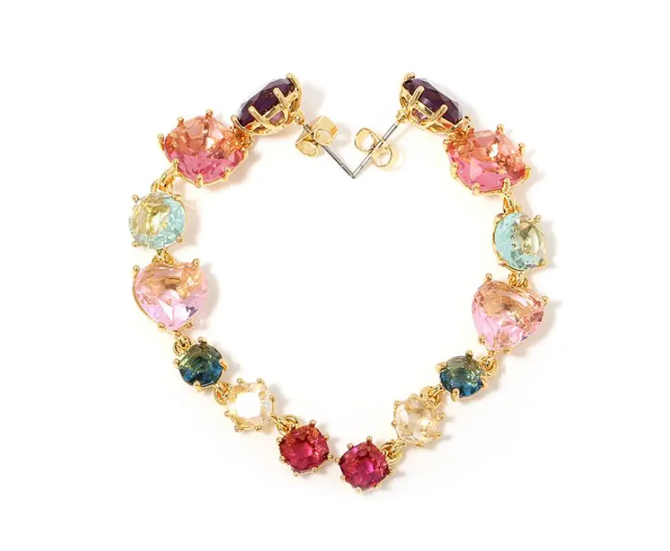 CSxjd Роскошные элегантные ювелирные изделия multicolorglass Кристалл семь драгоценных камней длинные серьги