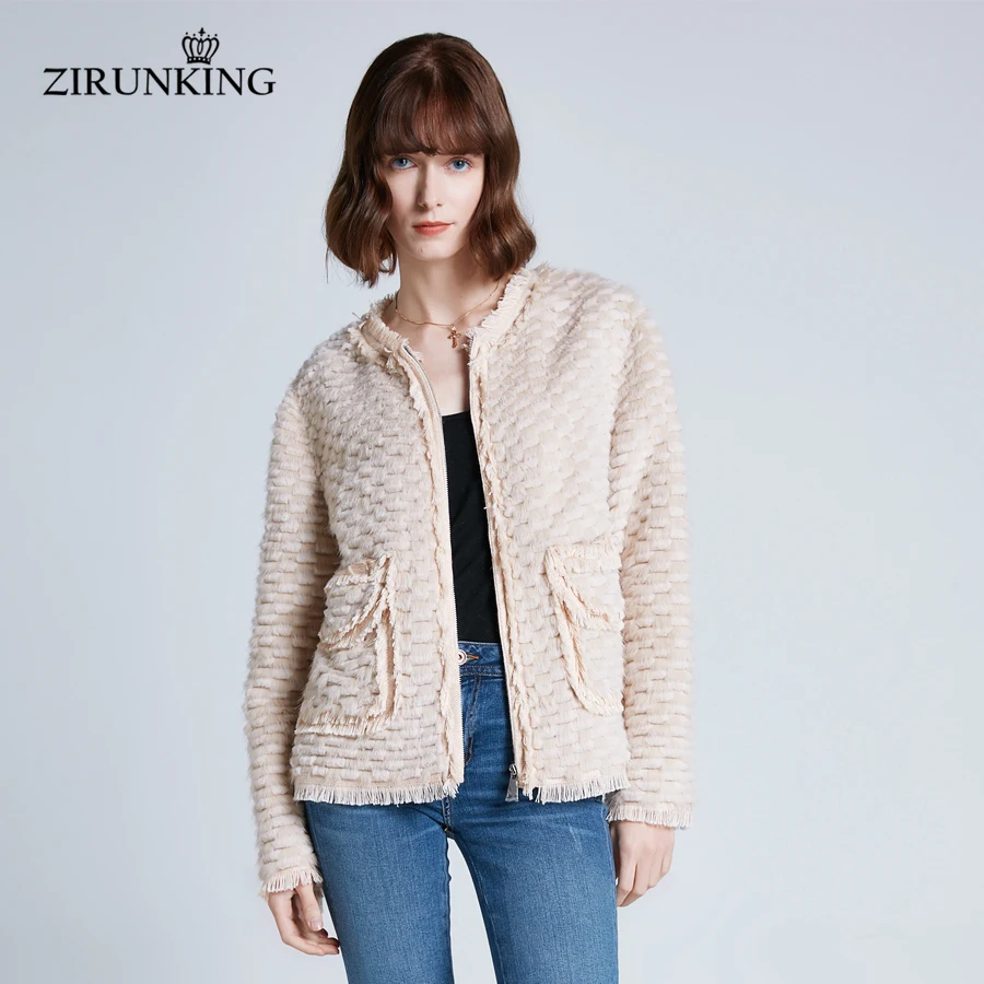 ZIRUNKING новые женские шубы из натурального меха норки, модная Женская норковая шуба с мехом кролика Рекс, женская верхняя одежда с высоким уличным мехом ZC1927