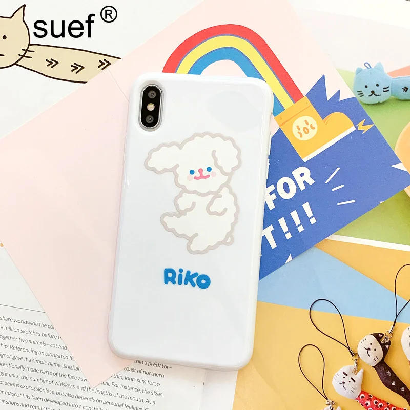 Suef мультяшный стиль Ins Печать Мягкий ТПУ чехол для iPhone 11 Pro Max 6 6s 7 8 Plus X Xr Xs белая