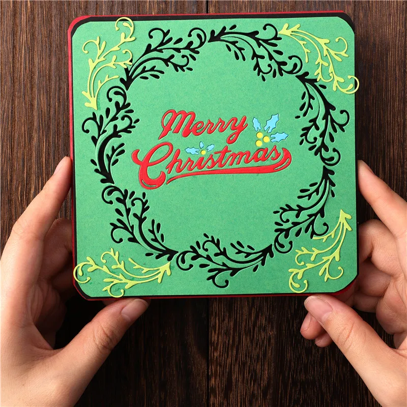 

Naifumodo Christmas Wreath Metal Cutting Dies New for Card Making Scrapbooking Die Embossing Cuts Stencil Gift Craft Dies