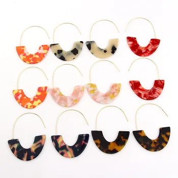 

Bohemian Earrings Fashion New Big Brand Exaggerated Leopard Acrylic Acetate Sheet Long Earrings Women Wholesale Earring Marvel