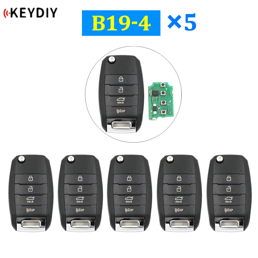 5Pcs/Lot B19-4 KD900 KD900+ KD200 URG200 KD-X2 Mini KD Remote Control 4 Button K Style Smart Car Key Universal | Автомобили и