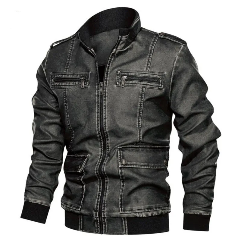 PU Leather Jackets Men Autumn Winter Fleece Zipper Chaqueta Cuero Hombre Moto Jaqueta Masculino Couro Slim Warm Coat